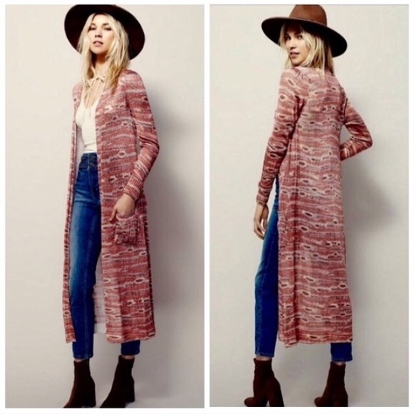 Free People Sweaters - Free People Ikat Open Front Duster Cardigan, M.
